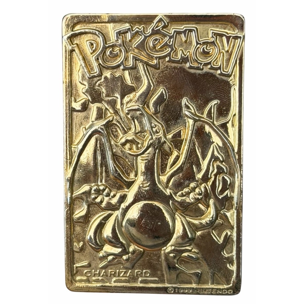 1999 Pokemon Charizard 23K Gold Plated Trading Card Limited Edition Burger King